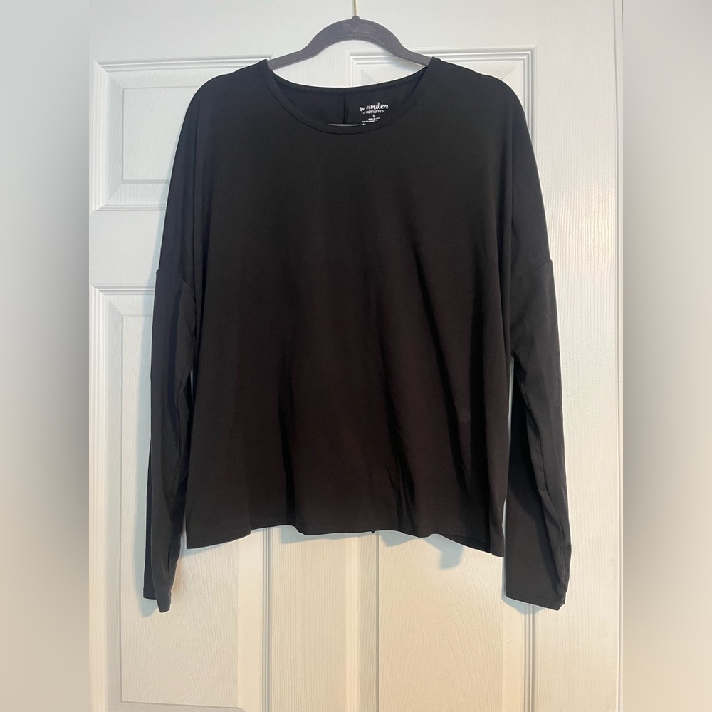 Wander by Hottotties Women’s L Tie Back Long Sleeve Black Shirt